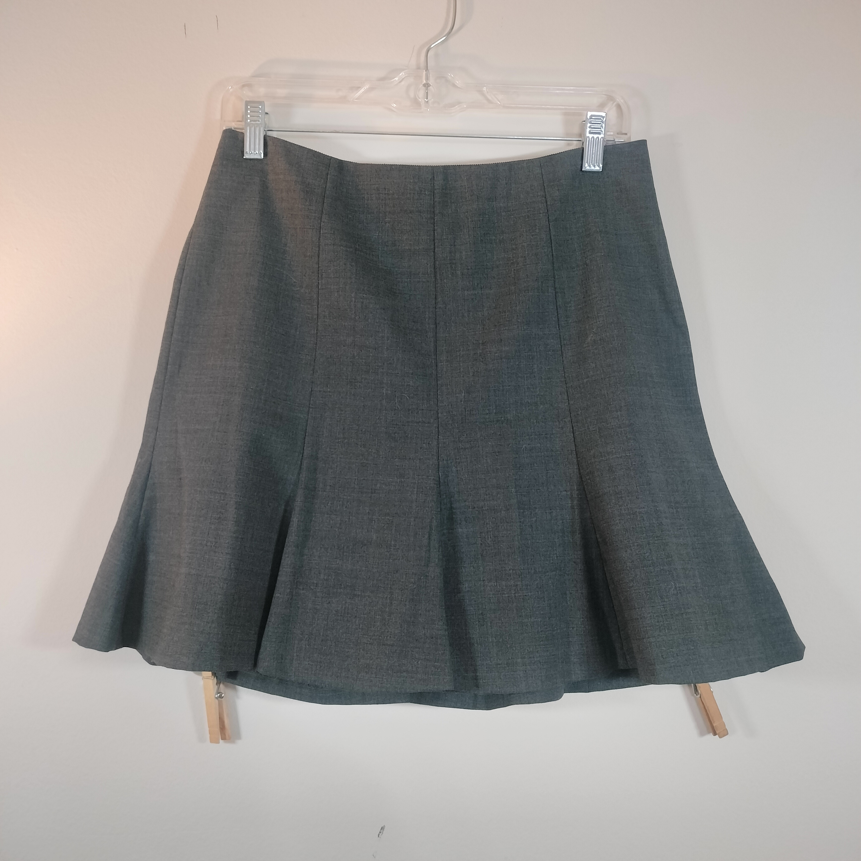 Y2k Express Grey Wool Flared A-Line Skirt (Fits Like Size 4)